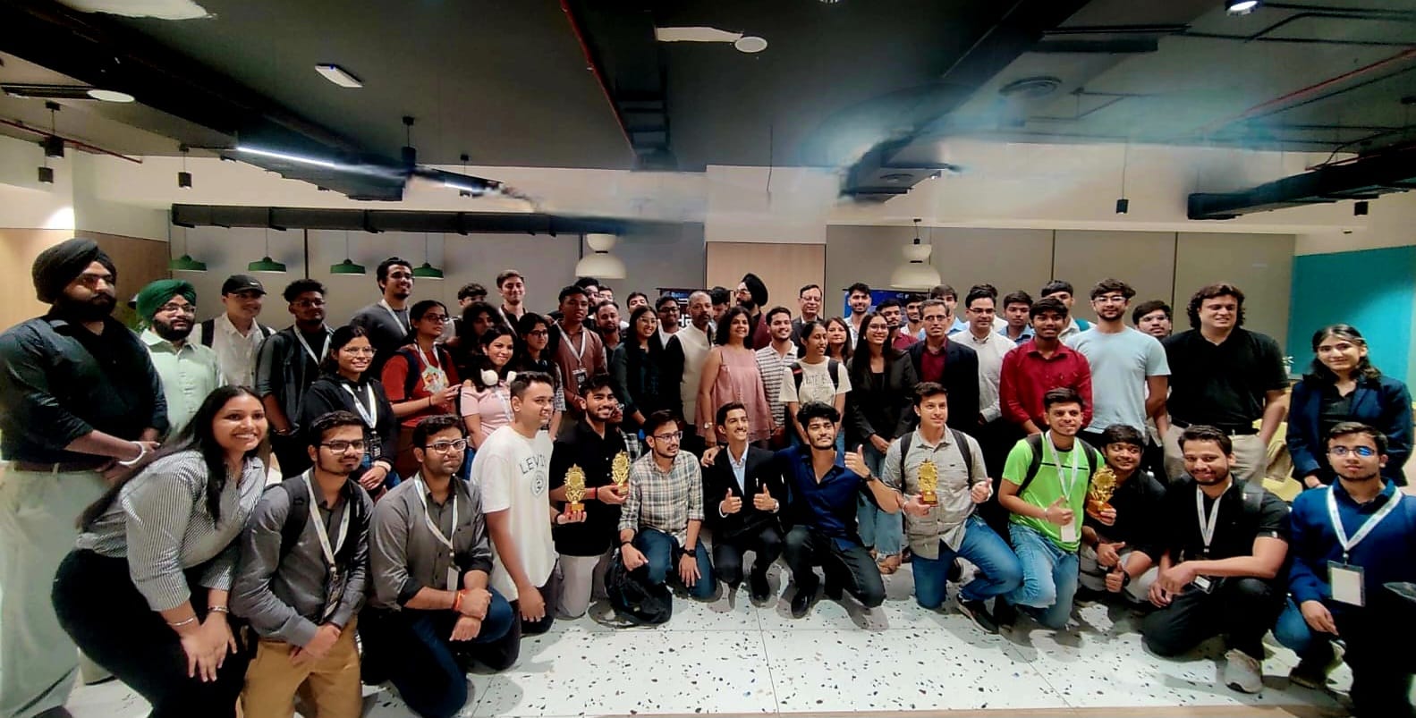 Large group photo of AI Hiring Show attendees